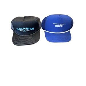 Lot Of 2 Dutch Bros Coffee Adjustable Rope Trucker Hats Caps - 1 Black 1 Blue